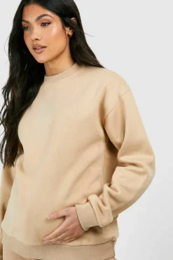 Sweatshirts*boohoo Maternity Basic Sweatshirt stone