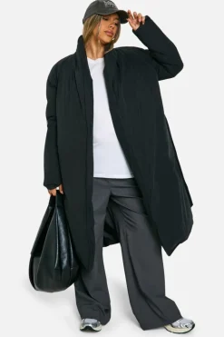 Up To 80% Off Winter Warmers|Coats & Jackets*boohoo Maternity Belted Duvet Puffer Coat black