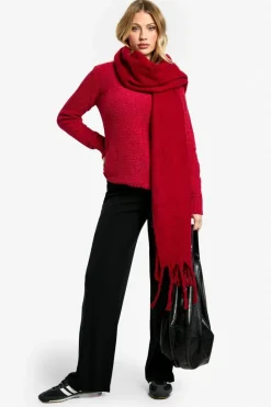 Jumpers|Knitwear*boohoo Maternity Boucle Knit Crew Neck Jumper red