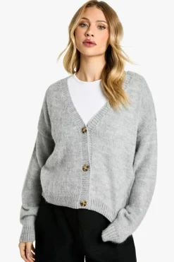 Cardigans|Jumpers & Cardigans*boohoo Maternity Brushed Oversized V Neck Cardigan grey marl