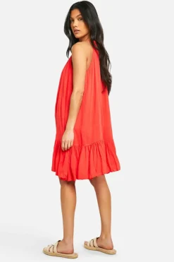 Smock Dresses*boohoo Maternity Cheesecloth Sleeveless Smock Dress red