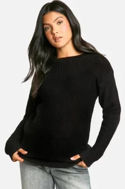 Jumpers|Up To 80% Off Winter Warmers*boohoo Maternity Crew Neck Jumper black
