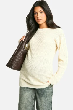 Jumpers|Knitwear*boohoo Maternity Crew Neck Jumper stone