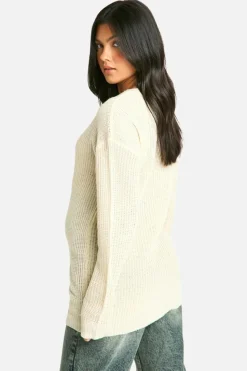 Jumpers|Knitwear*boohoo Maternity Crew Neck Jumper stone