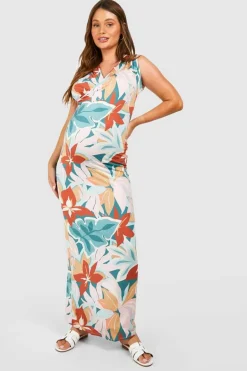 Wrap Dresses*boohoo Maternity Floral Wrap Front Maxi Dress multi