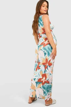 Wrap Dresses*boohoo Maternity Floral Wrap Front Maxi Dress multi