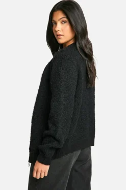Cardigans*boohoo Maternity Knitted Bomber Jacket black