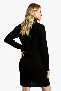 Jumper Dresses|Jumper Dresses*boohoo Maternity Knitted Roll Neck Dress black