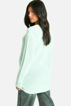 Jumpers*boohoo Maternity Knitted V Neck Jumper mint