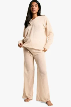 Oversized Jumpers|Jumpers*boohoo Maternity Lounge Soft Textured Oversized V Neck Jumper stone