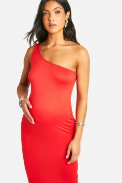 Bodycon Dresses*boohoo Maternity One Shoulder Super Soft Midaxi Dress orange