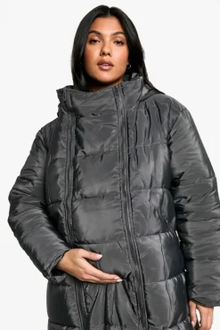 Up To 80% Off Winter Warmers|Puffer Jackets*boohoo Maternity Pre & Postpartum 3 In 1 Puffer Coat With Extender charcoal