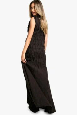 Maxi Dresses|Dresses*boohoo Maternity Shirred Maxi Dress dark brown