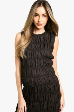 Maxi Dresses|Dresses*boohoo Maternity Shirred Maxi Dress dark brown