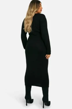 Jumper Dresses|Jumper Dresses*boohoo Maternity Slouchy Soft Knit Maxi Knitted Dress black