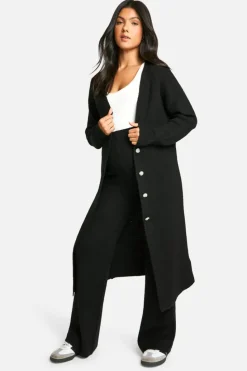 Cardigans*boohoo Maternity Soft Knit Longline Knitted Cardigan black