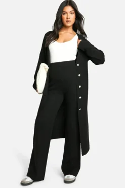 Cardigans*boohoo Maternity Soft Knit Longline Knitted Cardigan black