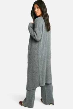Cardigans*boohoo Maternity Soft Knit Longline Knitted Cardigan charcoal