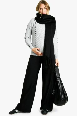 Oversized Jumpers|Jumpers*boohoo Maternity Soft Knit Stitch Detail Oversized Jumper grey