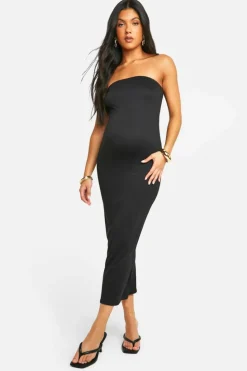 Bodycon Dresses*boohoo Maternity Soft Touch Bandeau Maxi Dress black