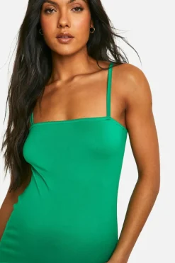 Midi Dresses*boohoo Maternity Super Soft Strappy Midi Dress bright green