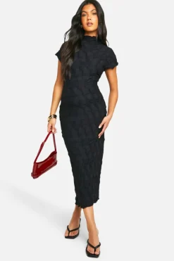 Bodycon Dresses|Dresses*boohoo Maternity Textured Jacquard Midaxi Bodycon Dress black
