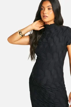 Bodycon Dresses|Dresses*boohoo Maternity Textured Jacquard Midaxi Bodycon Dress black