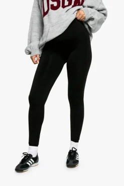 Up To 80% Off Winter Warmers|Bottoms*boohoo Maternity Thermal Bump Support Fleece Lined Leggings black