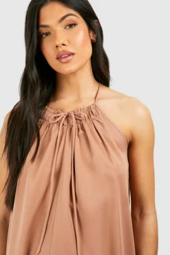 Smock Dresses*boohoo Maternity Trapeze Midaxi Dress brown