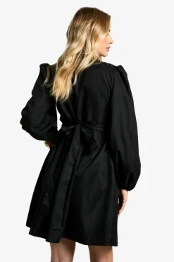 Smock Dresses|Wrap Dresses*boohoo Maternity Woven Long Sleeve Wrap Smock Dress black