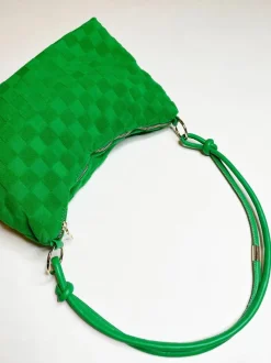 Shoulder Bags|Handbags*SVNX Medium Handbag in Checked Cloth Green
