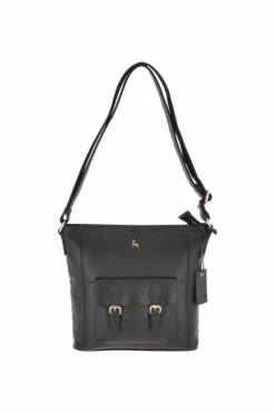 Shoulder Bags*Ashwood Leather Medium Leather Shoulder Bag Black