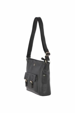 Shoulder Bags*Ashwood Leather Medium Leather Shoulder Bag Black