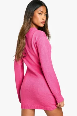 Jumper Dresses|Jumper Dresses*boohoo Merry Slogan Christmas Jumper Dress pink