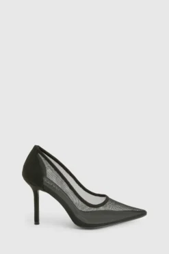 Heels*boohoo Mesh Court Shoes black