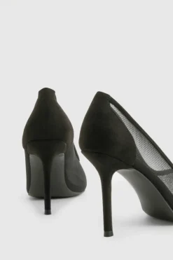 Heels*boohoo Mesh Court Shoes black