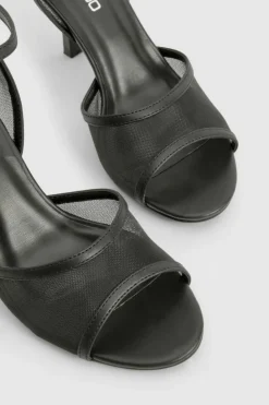 Heels*boohoo Mesh Stiletto Two Part Heels black