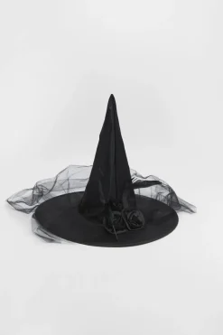 Hats & Gloves|Hats & Gloves*NastyGal Mesh Veil Witch Hat black