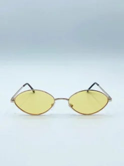 Sunglasses*SVNX Metal Oval Frame Sunglasses with Lenses Orange