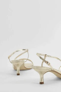 Heels*boohoo Metallic Asymmetric Strappy Heels gold