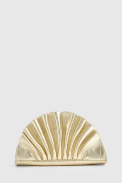 Handbags|Clutch Bags*boohoo Metallic Ruffle Clutch Bag gold