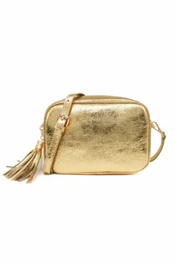 Cross-Body Bags*Kitise Metallic Shade Camera Crossbody Bag With Tassel Charm Gold