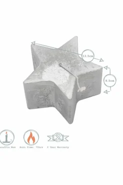 Candles & Diffusers|Candles*Nicola Spring Metallic Star Candle 75 Hours Pack of 3 Silver