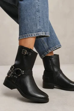 Ankle Boots*Where's That From Micah' Wide Fit Ankle Boot With Buckle Detailing Black