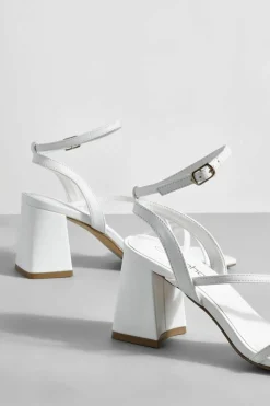Sandals|Heels*boohoo Mid Block Heel Strappy Sandals white