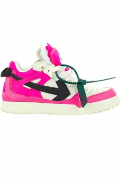 Trainers*Off-White Midtop Fuchsia Leather Sneakers Pink