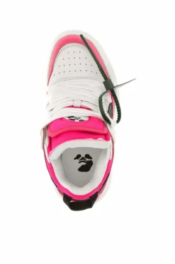 Trainers*Off-White Midtop Fuchsia Leather Sneakers Pink