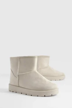 Cosy Boots|Up To 80% Off Winter Warmers*boohoo Mini Cosy Boots beige