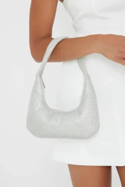 Handbags*My Accessories London Mini Diamante Bag in Silver
