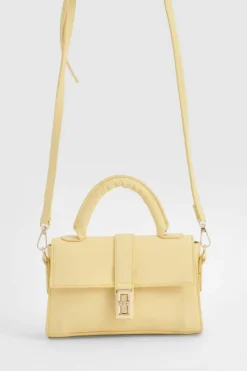 Handbags*boohoo Mini Hardware Detail Grab Bag lemon